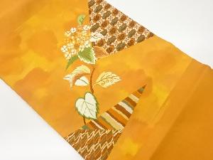 花に枝葉模様刺繍名古屋帯